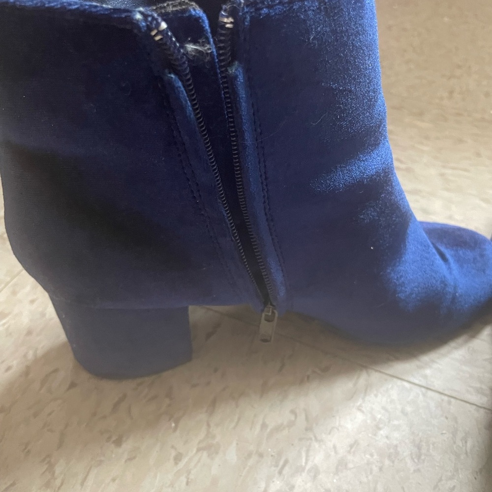 Navy Blue Suede Botties View 4